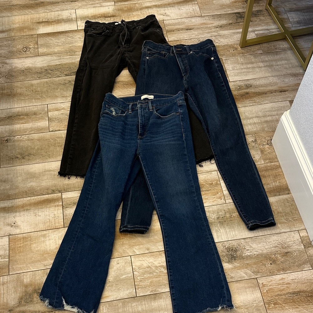 Women's Flare & Wide Leg Jeans — Dark Blue and Black